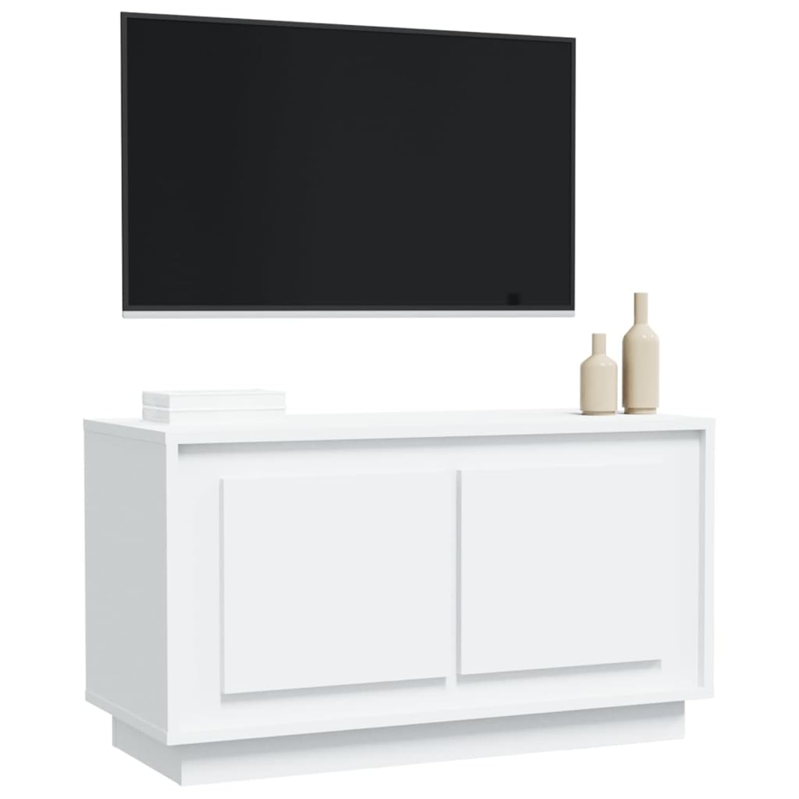 Gecheer TV-Schrank Weiß 80x35x45 cm Holzwerkstoff, Moderne TV Lowboard Fernsehschrank für Home-Cinema Gamerzimmer Wohnungen Büro819852