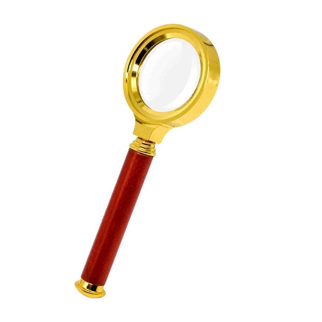 HTTGDGDH Handheld Magnifier, Reading Magnifier Loupe Glasses With Rosewood Handle For Book And Newspaper Reading, Insect And Hobby Observation, Classroom Science