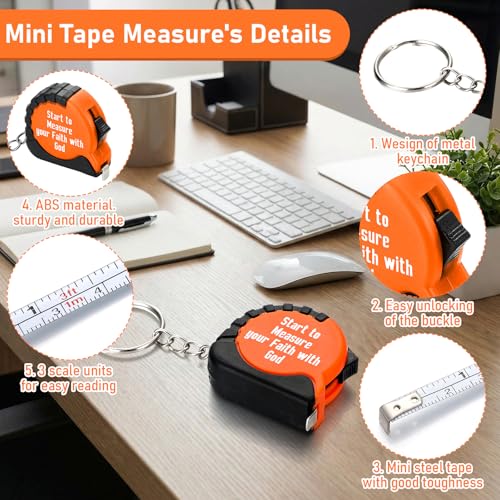Liliaafar 80 Piezas Mini Cintas Métricas Retráctiles con Llaveros miniatura 4