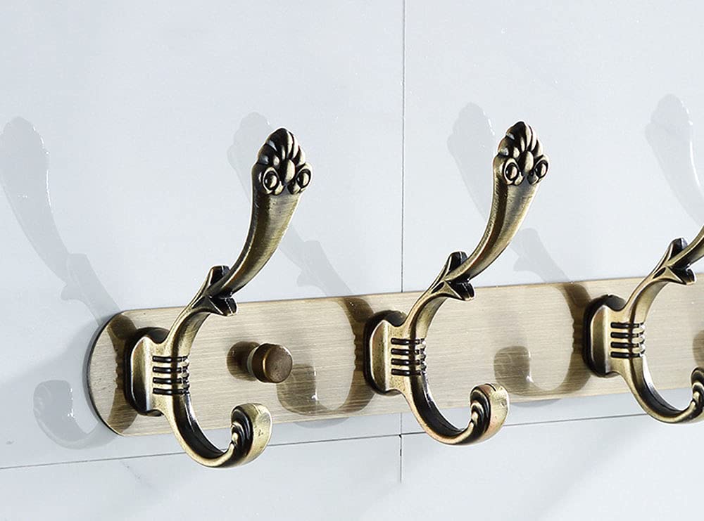 Wandgarderobe Haken Ohne Bohren Edelstahl Antik Hakenleiste Selbstklebend Wandhaken Bad Waschküche Badezimmer Küche Kleiderhaken Zum Jacken Taschen Schlüssel Hut, 2er Set, Bronze