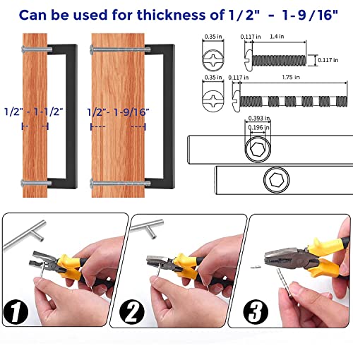 Image of Ravinte 35 Pack 6-1 /4 Inch Kitchen Square Cabinet Handles Matte Black Stainless Steel Drawer Pulls Hardware