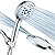 AquaCare High Pressure 8-mode Handheld Shower Head - Anti-clog Nozzles, Built-in Power Wash to Clean Tub, Tile & Pets, Extra Long 6 ft. Stainless Steel Hose, Wall & Overhead Brackets