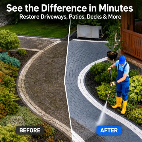 Image of AMERISUN 3800 PSI Gas Pressure Washer 2.5 GPM with 212cc 4-Stroke OHV Engine, 5 Quick-Connect Nozzles & 10 inch Wheels, Heavy Duty Power Washer for Driveways, Cars, Patios, Decks & House Siding