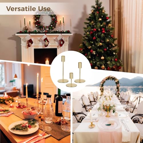 Skdqiee 12 Pcs Gold Candlestick Holders Bulk - Taper Metal Gold Candlestick Holders Decor Candle Stick for Table or Mantel Centerpiece, Wedding, Dinning, Party Home Decor,3 Sizes by Skdqiee - Image 6