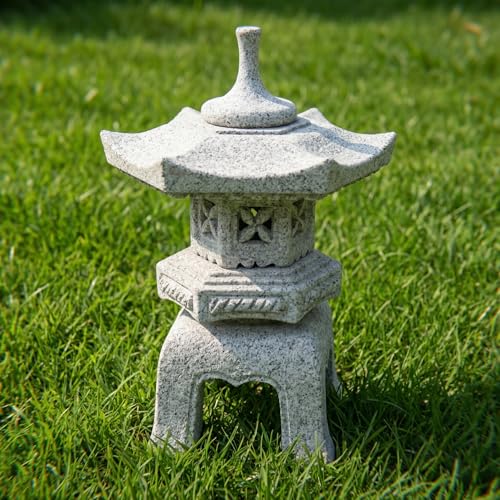 TACHUNE Japanese Stone Lantern Pagoda Garden Statue - 17.7 Inch