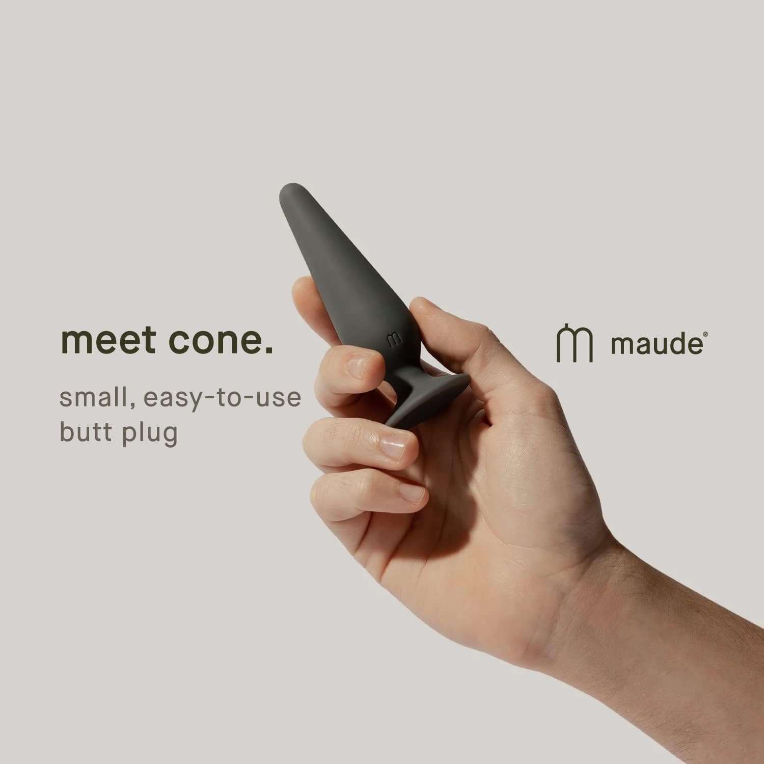 Petite Pair Maude Cone Charcoal Small Butt Plug + Shine Organic Water-Based pH Balanced Lubricant (2 oz)