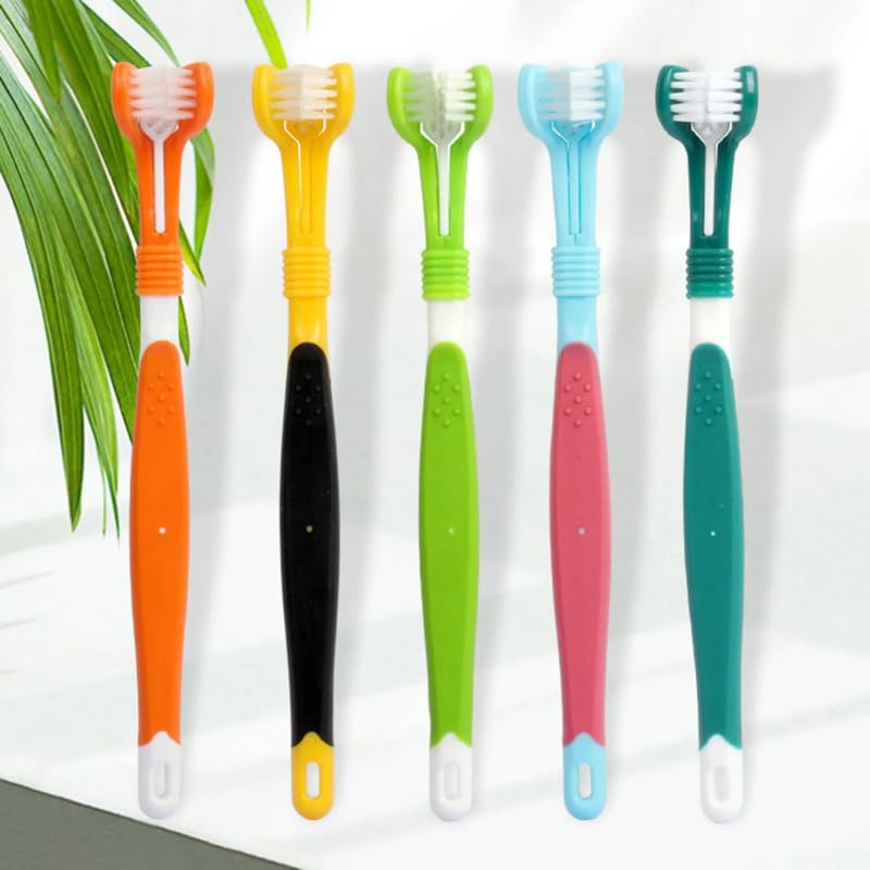 Dog Trust Three Sided Toothbrush for Dogs | Dental Care for Dogs for Fresh Breath | Dog Toothbrush for Large Dogs and Large Breeds Teeth Cleaning Dog Oral Care pack of 1 any random color (B0D4DDPK9N) Amazon Price History, Amazon Price Tracker