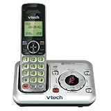 VTech CS6429 DECT 6.0 Cordless Phone with Answering System and Caller ID, Expandable up to 5 Handsets, Wall-Mountable, Silver/Black