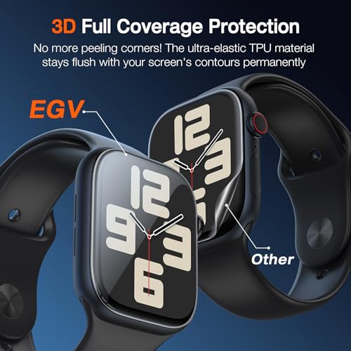 Image of EGV 4 Pack for Apple Watch Screen Protector 40mm [Auto Install Box] [0 Bubbles] HD Ultra-thin Flexible Film for Apple Watch SE Screen Protector 40mm Series 6 /5 /4, Anti-Scratch, Full Coverage