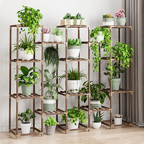 Whonline Plant Stand Indoor, Wood Tiered Tall Outdoor Plant Shelves For Multiple Plants, Large Plant Rack With 6 Tiers And 13 Potted Plant Holders For Living Room Garden Balcony #TOP3
