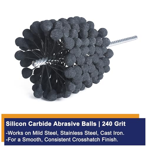Image of Garhgi 4-1 /8 inch(105mm) Cylinder Hone Tool with 240 Grit Silicon Carbide Ball | Resilient Ball-Style Honing Deglaze Crosshatch Rebuild | Automotive Engine Brake Rotor Piston Seating | Steel Cast Iron Metal