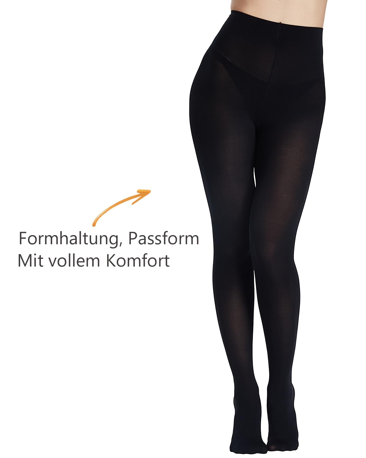 DUCMODA Collant Donna a Vita Alta 80 D morbidi, elastici, semi-opachi, tinta unita
