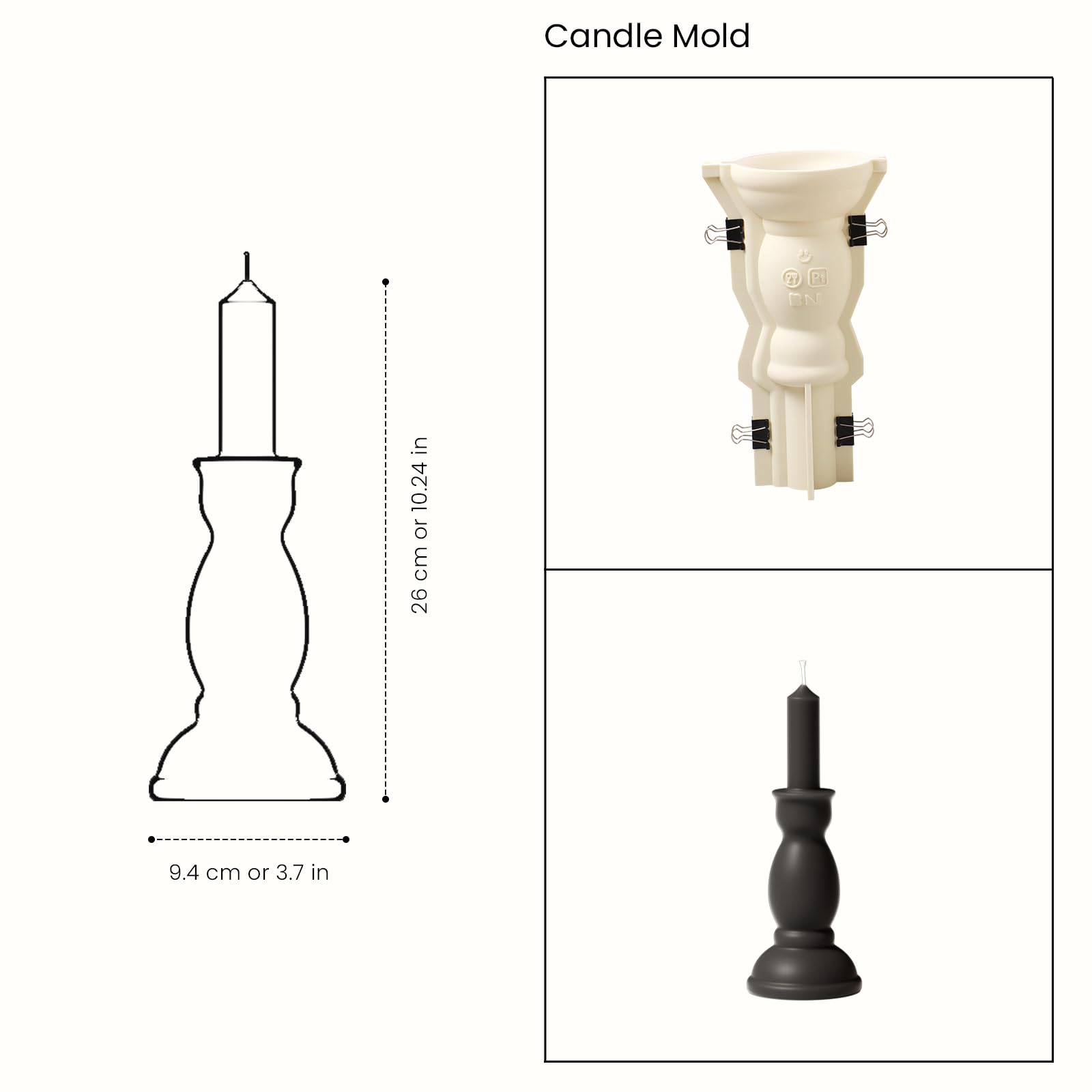 BOOWAN NICOLE Vela Pilar Moldes de Silicona Moldes de Fundición, Geometría Largas Velas Formas Cera para Fundir, Velas Varillas Silicona para Fabricación de Velas Artesanía Adornos (LZ0851)
