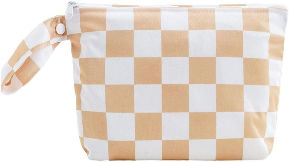 Waterproof Wet Bag with Wrist Strap, Reusable Zippered Pouch for Beach, Swim & Travel, Compact Cosmetic Toiletry Organizer Bag, 7.9 * 9.5 * 2 inches
