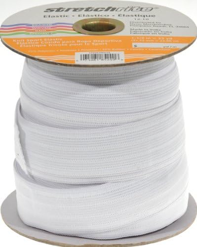 Stretchrite 1 1/4-Inch by 25-Yard White Sport Knit Elastic Spool