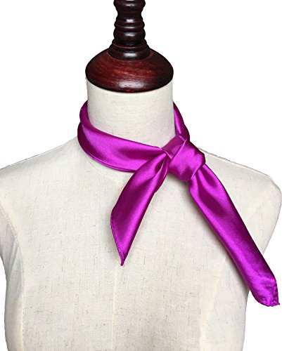Women’s Solid Color Square Scarf Neckerchief (Purple)2