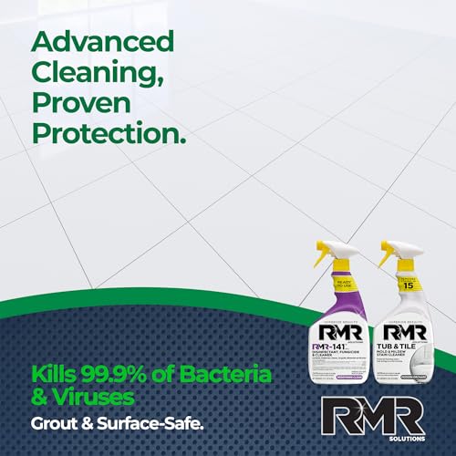 RMR Bathroom Brilliance Bundle – Tub & Tile Stain Spray + RMR-141 EPA Registered Mold & Mildew Remover, 2-Step Bathroom Cleaning & Disinfecting System for Showers, Sinks, Tile, Grout, 2–32 Oz Bottles
