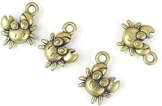 Jewelry Making Charms XD063 Crab Ancient Bronze Retro Findings Bulk Pendant for Necklace Bracelets