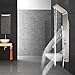 Happybuy 5 in1 Panel Tower System Stainless Steel Multi-Function Rainfall Waterfall Massage Jets Tub Spout Hand Shower for Home Hotel Resort, Unitary, Brushed Silver