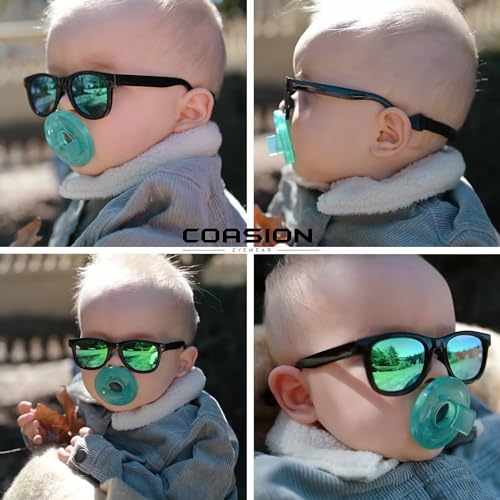 3 Pack Bendable Flexible Polarized Newborn Baby Sunglasses with Silicon Strap for Infant Boys Girls Age 0-12 Months CA90623