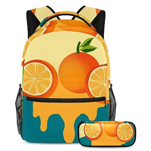 Sac à dos orange grande capacité durable et léger avec poches multiples