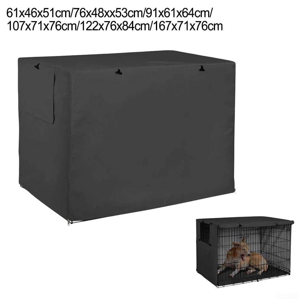 Funda para jaula de perro con diseño de doble propósito que proporciona protección contra la intemperie y acceso abierto parcial para necesidades de regulación de temperatura (122 x 76 x 84 cm)