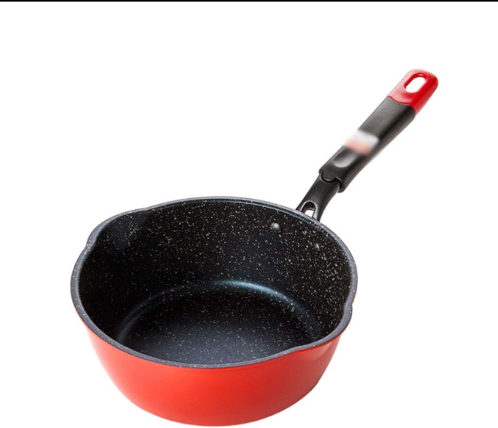 Red Milk Pan，Available Home Pot Soup Steak Cooking Pan Frying Outdoor Cookware Size,24cm