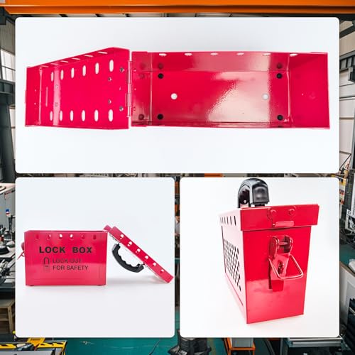 Flylin Caja de bloqueo de acero resistente con 12 ranuras rojas 5
