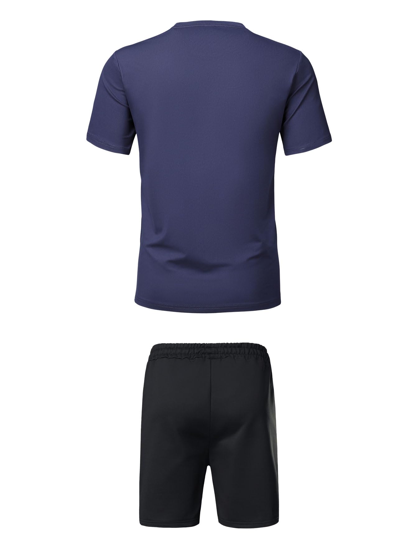 Conjunto de 2 piezas de camiseta ligera de manga corta con estampado de letras de París para hombre, simple, a la moda, casual, vacaciones, deportes — view 2