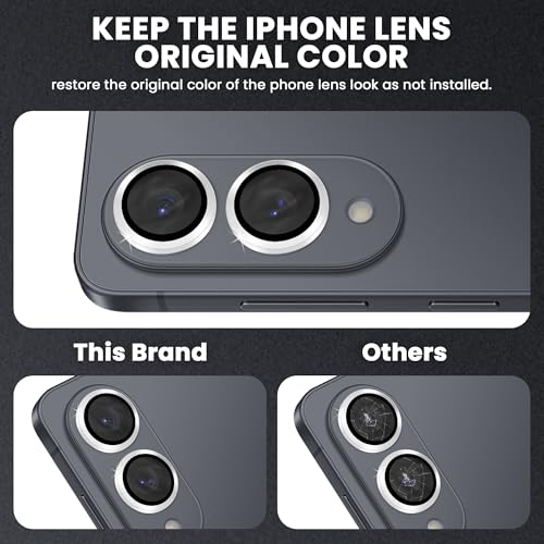 Image of FIRST MART Silver Camera Ring Guard Protector for Samsung Galaxy S25 Edge | Tempered Glass with Metal Alloy Rings, HD Clear, Scratch Resistant, Case-Friendly | Pack of 1