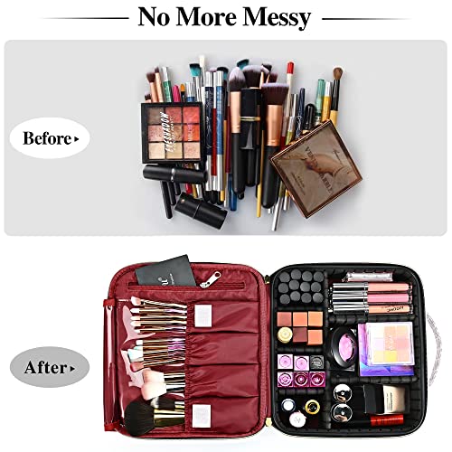 KSOIT Retro PU Leather Travel Makeup Organizer #TOP9