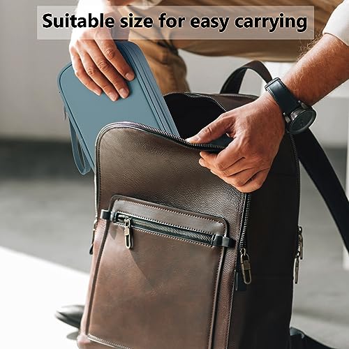 DDgro Cables Pouch Travel Cords Organizer Tech Accessories Electronics Charger Phone Keys Power Bank Carrying Case (Aqua Blue, PU-M) - Thumbnail 6