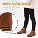 FLYFUPPY Girls Boots Ankle Boots for Girls Side Zipper Short Suede Booties Fashion Boots for Toddler/Little/Big Kids Brown US 9
