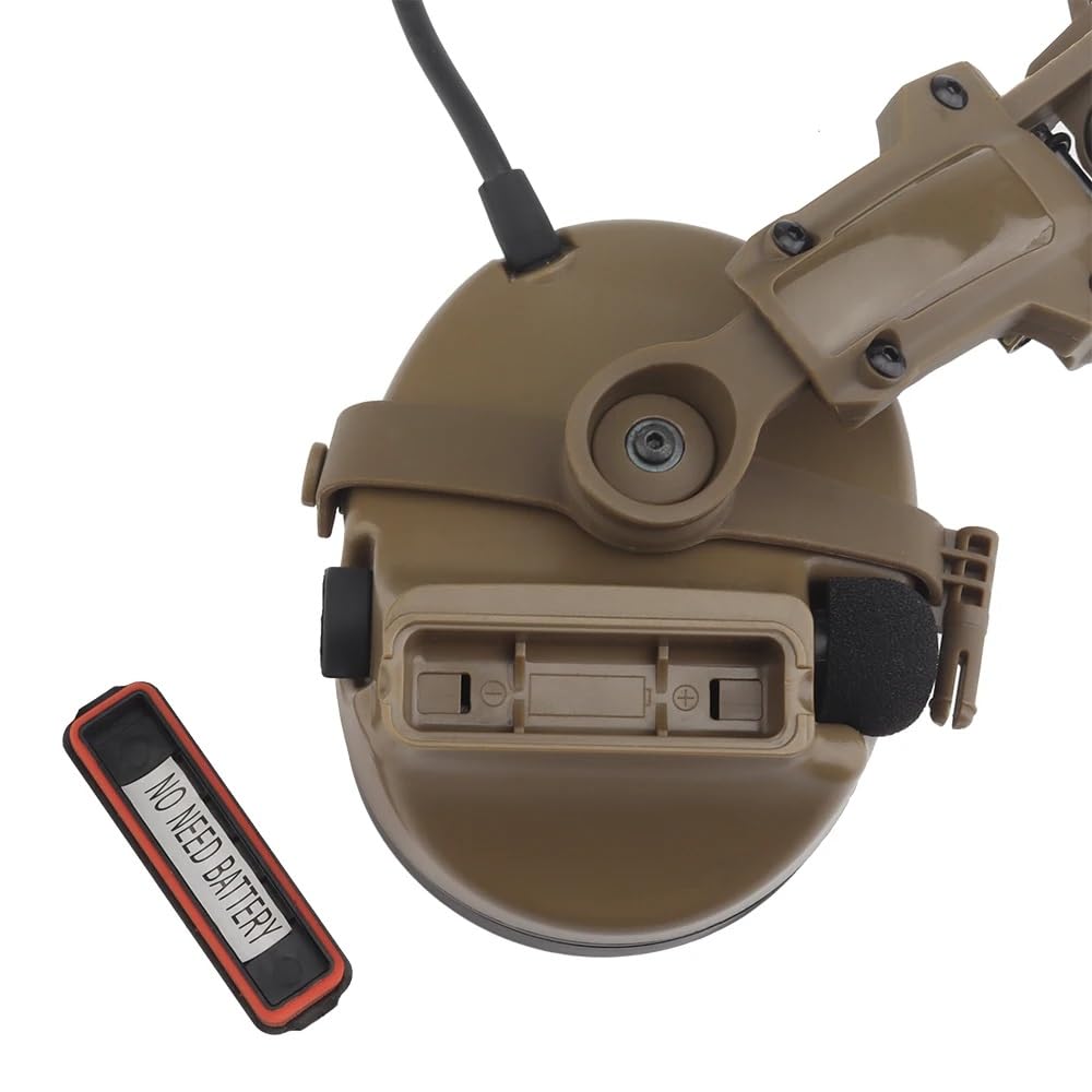 Cuffie per Casco Tattico C5 con Riduzione del Rumore Adattatore per Binario - Cuffie Antirumore per Caccia, Tiro Protezione dell'Udito per Softair, CS, Wargame