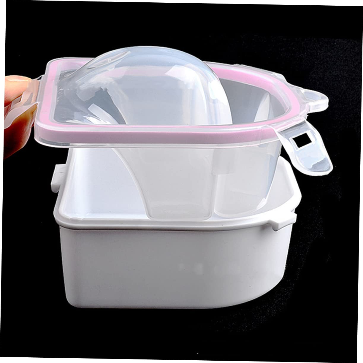 Beatifufu Nail Soaking Bowl Lid Set 2pcs Manicure Removal Bowl Soften Cuticles Nail Art Tools Home Salon Manicure Supplies Acrylic Material Safe Sturdy