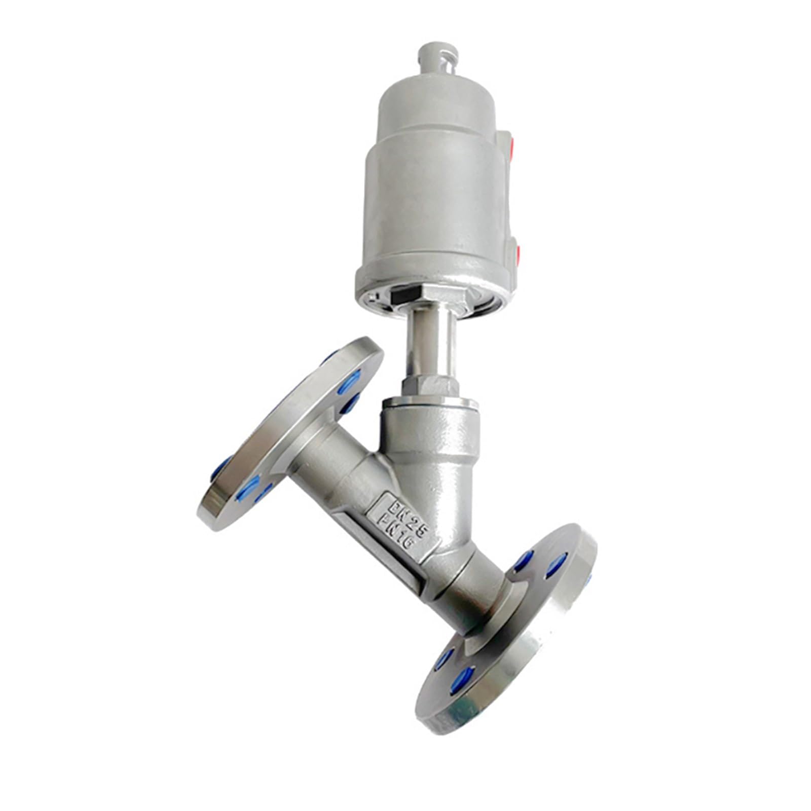 VSPPJYFG 1PCS DN25 stainless steel flange pneumatic angle seat valve normally closed pneumatic valve for steam light oil(NORMALLY CLOSED-DOUBLE ACTING)