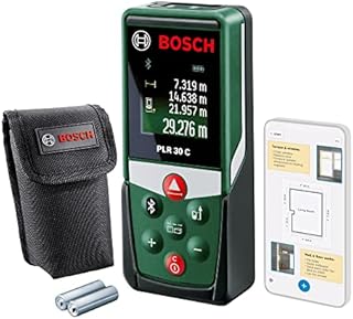 Bosch Dalmierz laserowy PLR 30 C (z aplikacją, zakres pomiaru: 0,0530 m, dokładność: ± 2 mm, w opakowaniu kartonowym)