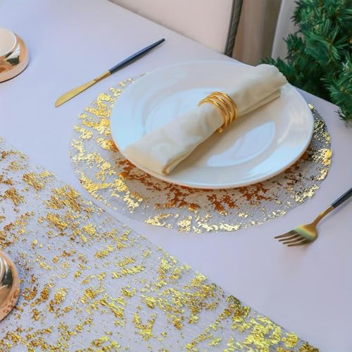 Set de table feuille dorée de 33.5 cm (lot de 100) pour décoration table fête