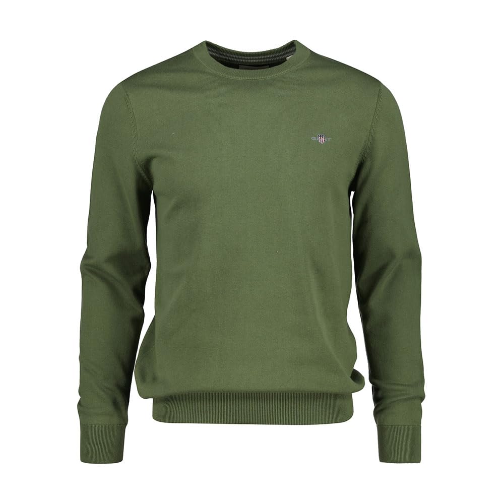 GANT Mens Cotton C Neck Bordeaux Mela Jumper