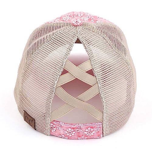 Image of C.C Ponycap Messy High Bun Ponytail Adjustable Mesh Trucker Baseball Cap Hat