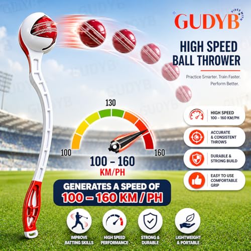 Image of Adjustable Cricket Ball Thrower | Fast & Accurate Robo Cricket Arm for Cricket Practice | Compatible with Leather, Tennis & Synthetic Balls | Protective Cover (Colors May Vary)