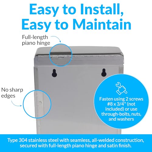 Bobrick B-270 Sanitary Napkin Disposal Wall Mounted Stainless Steel Flip Top Receptacle thumb #2