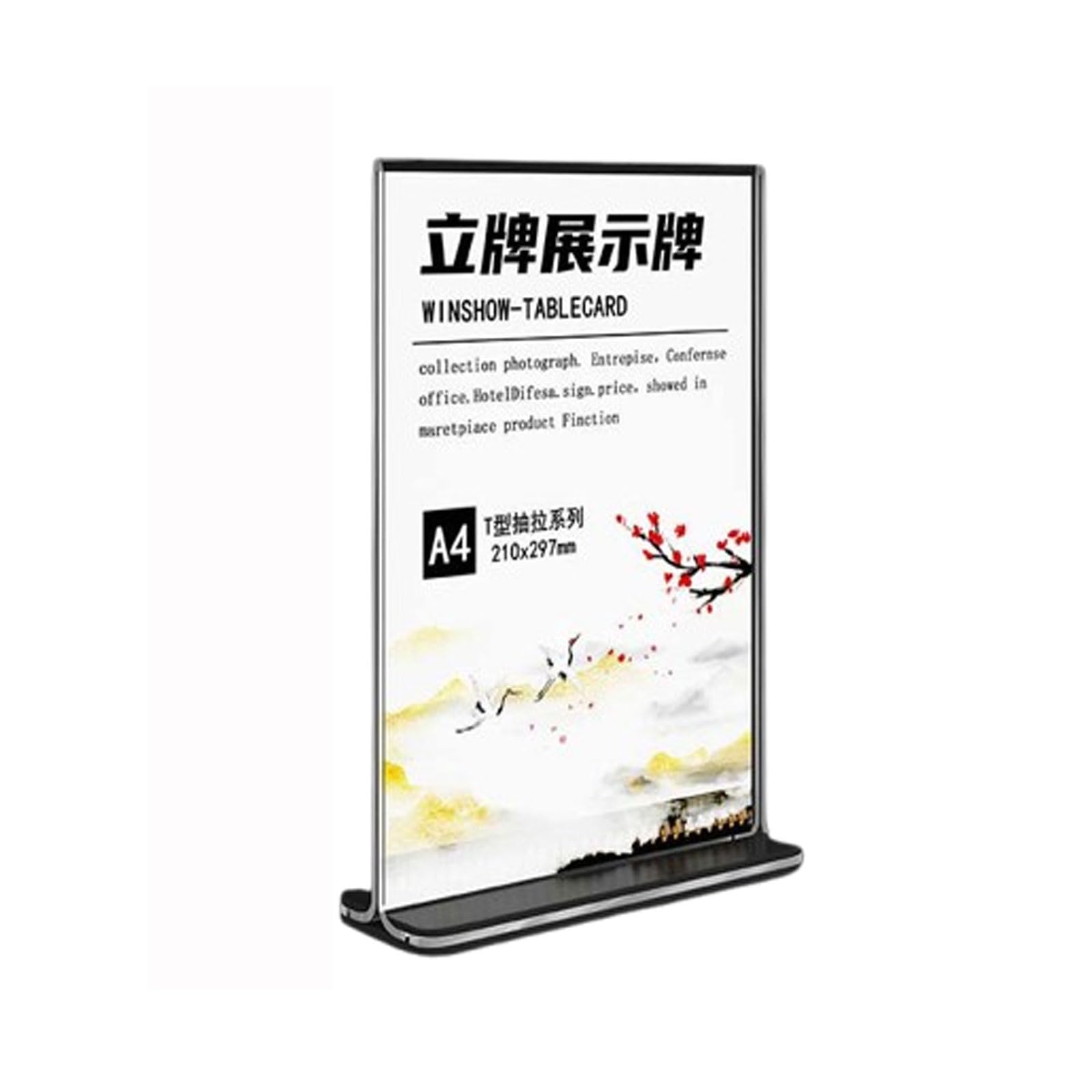 Acrílico Expositores de Mesa A4 ,Soporte de exhibición de acrílico en forma de T ,Porta menú de acrílico transparente para restaurante,para Oficina,Restaurante,Hotel,y Promociones - 10Unidad