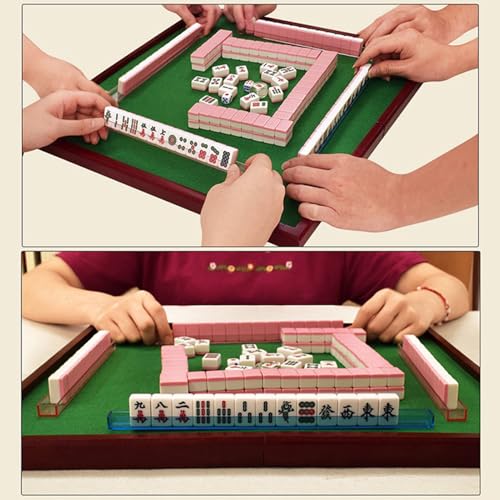 Mahjong Miniatura con 144 Fichas, Mesa Plegable y Dados miniatura 2