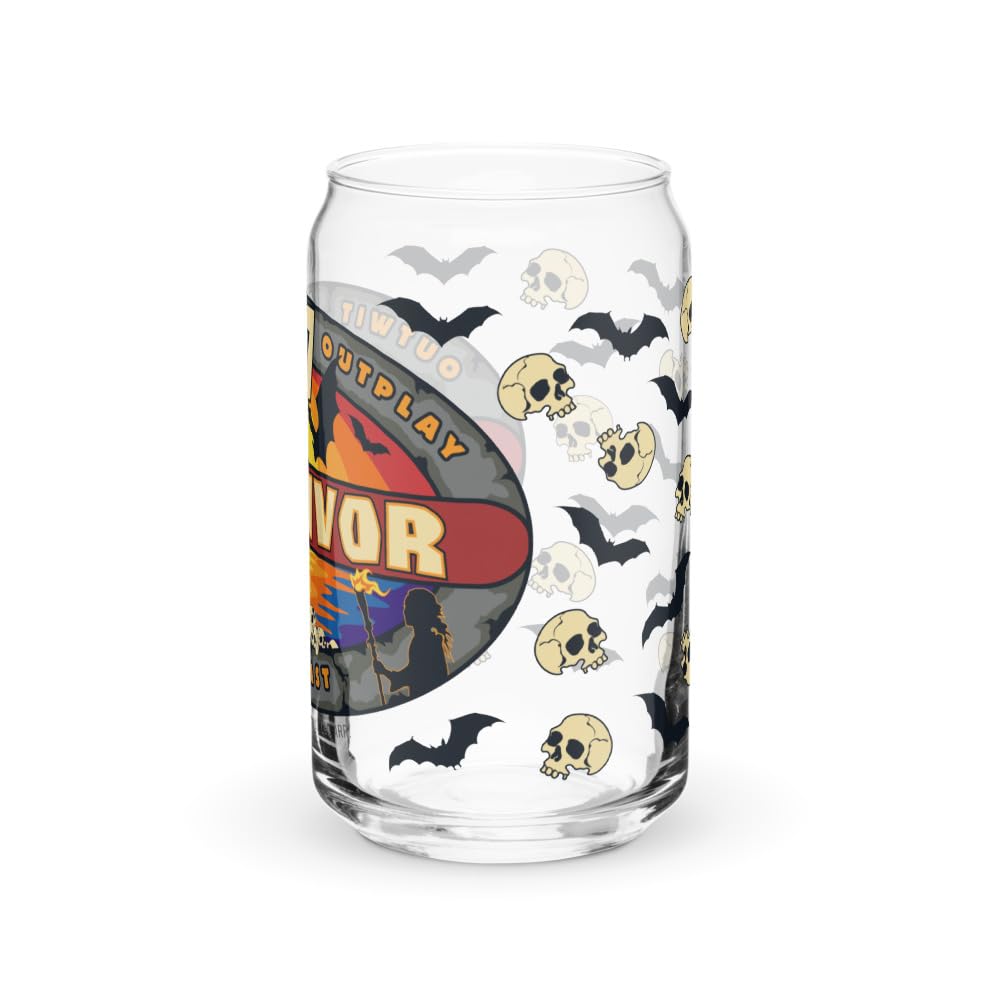 CBS Survivor Season 47 Logo Can-Shaped Glass - Officially Licensed