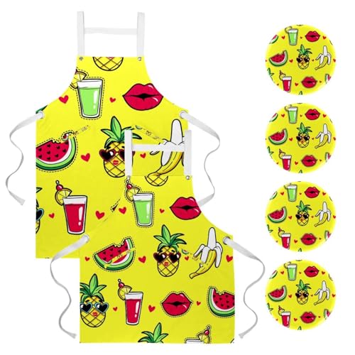 Tablier de cuisine à motif banane pour redonner le sourire aux moments partagés