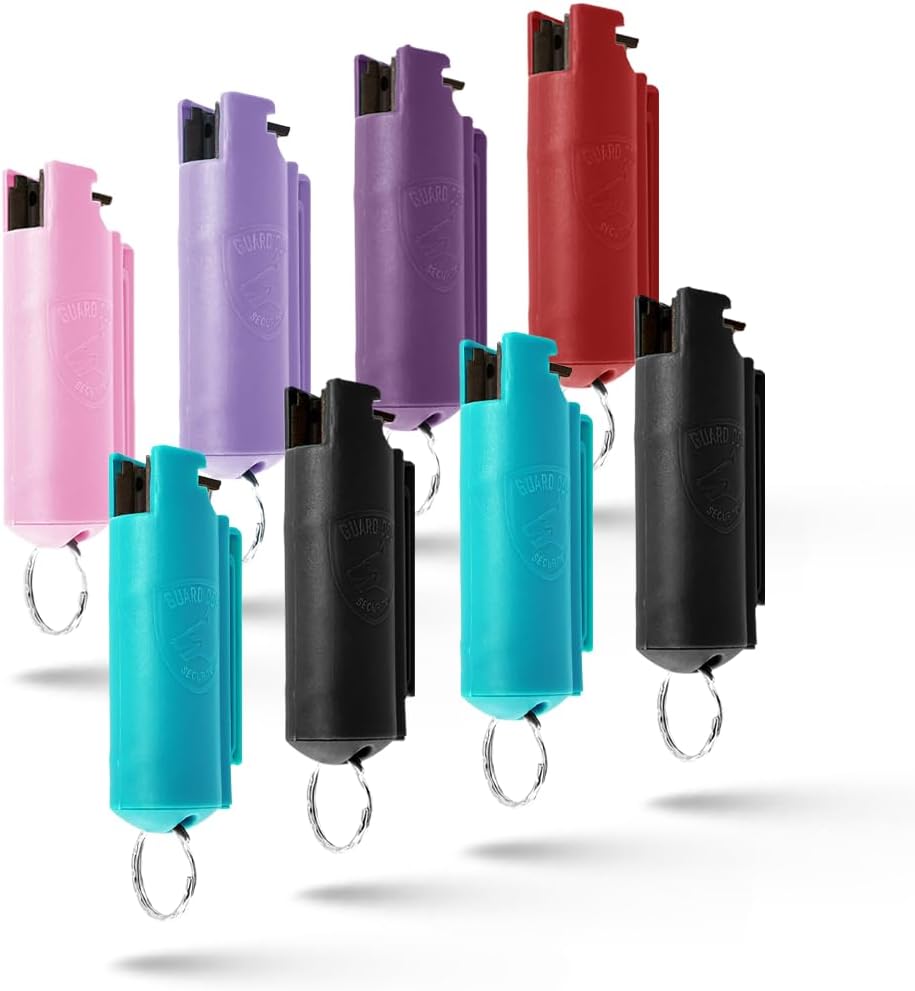 - Quick Action Pepper Spray Self Defense Keychain, Maximum Strength 1.44 MC, OC Spray, 16-Foot Range, Twist-Lock Safety, Belt Clip for Easy Carry for Women and Men, Made in USA