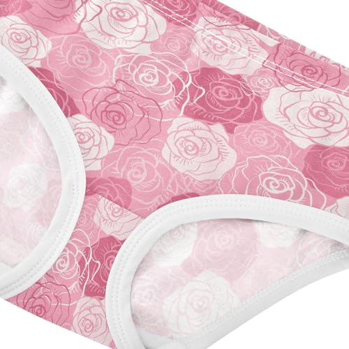Little Girl Underwear Toddler Panties Kids Undies Rose Flower Floral Soft Cotton Briefs 2T-8Y4