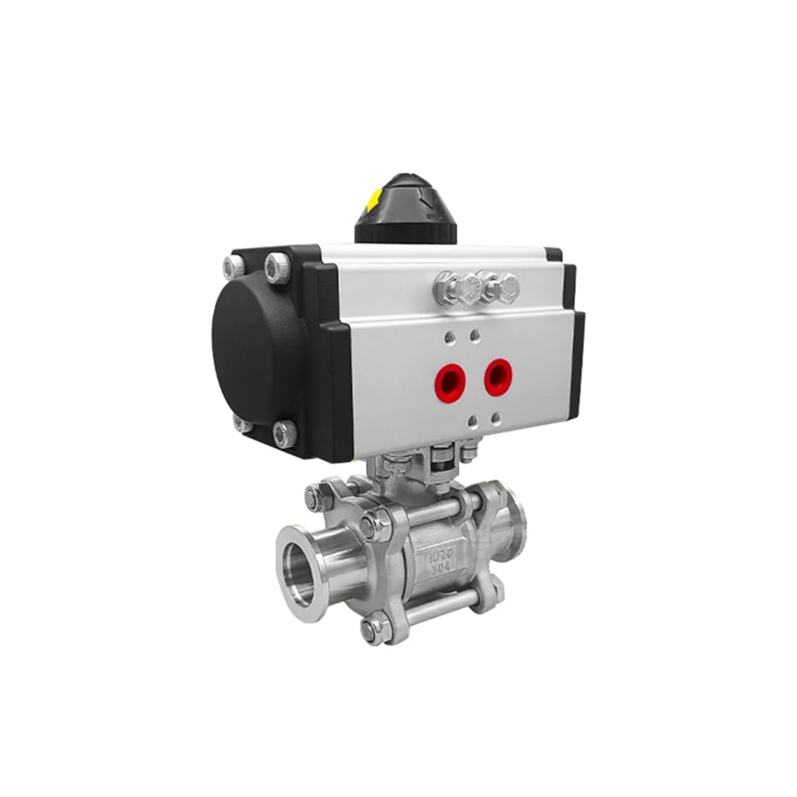 Cxfcihft One Color Dn20 Stainless Steel Three Piece High Platform Ball Valve Tri Clamp Ferrule Type Ball Valve With Double Acting Cylinder