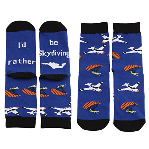 MBMSO Skydive Socks 2 Pairs - I'd Rather Be Skydiving Socks, Funny Gifts for Skydivers, Parachutists and Skydiving Lovers4